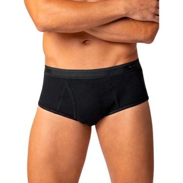 Imagem de Cueca Lupo Slip Algodão com Elastano Canelada com Abertura 546-003, Pr