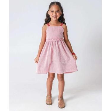 Imagem de Vestido Infantil Listrado Tam 4 a 10 Vermelho-98078 - Tunturi, Vermelh