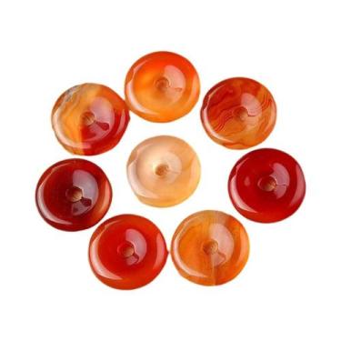 Imagem de Pingente De Pedra Natural De Cristal Ágata Em Formato De Rosquinha Com