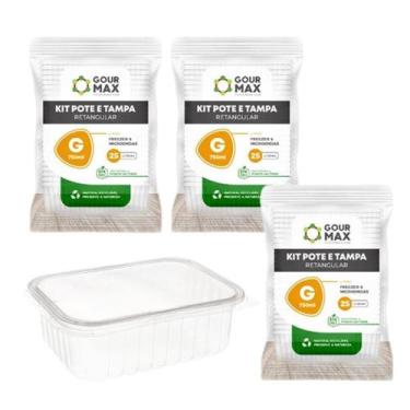 Imagem de Kit Potes Descartáveis Marmita Freezer Microondas 750ml 72un - Gourmax