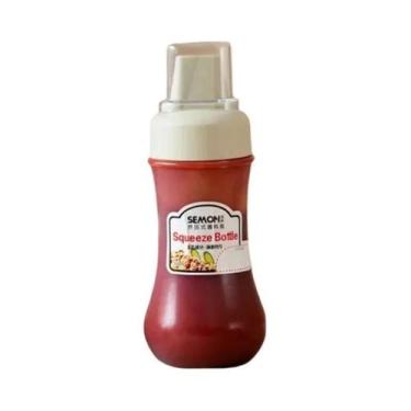 Imagem de Garrafa De Molho Transparente De 350ml Com 5 Furos Para Ketchup, Mosta