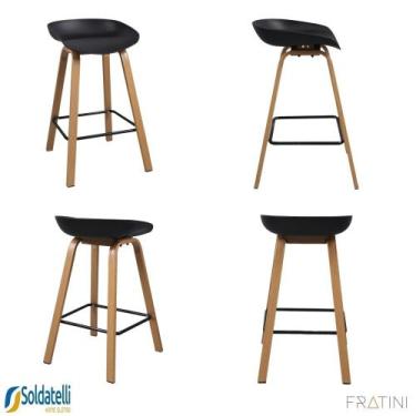 Imagem de Kit 4 Banquetas Toledo Média 73cm Várias Cores - Fratini, PRETA