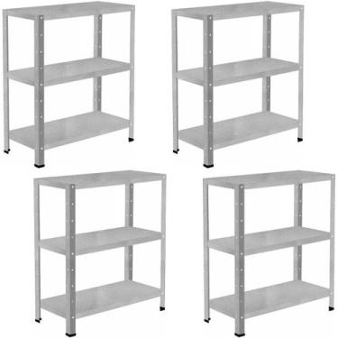 Imagem de 4 Estante Para Livros Sala Estoque Almoxarifado Escritório Loja 3 Band