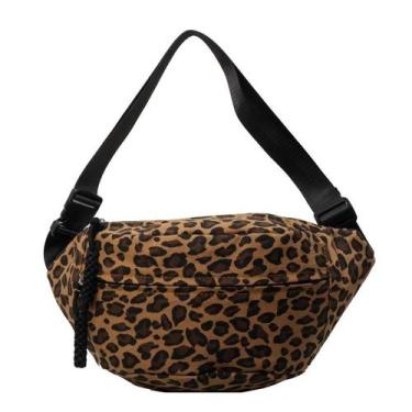 Imagem de Bolsa de Cintura Feminina com Estampa de Leopardo - Crossbody em Lona,