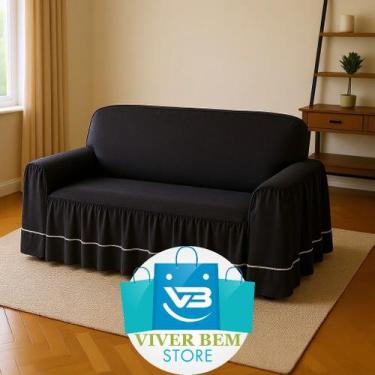 Imagem de Capa protetor Sofá Dalia de 2 lugares Cor:Preto - Viver Bem Estar, Pre