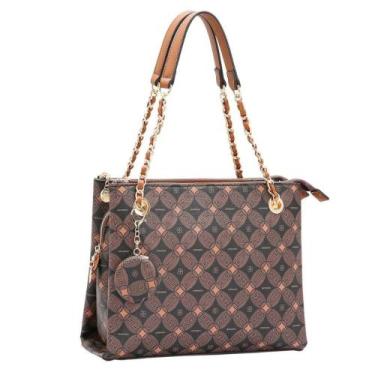 Imagem de Bolsa Feminina Chenson Monograma 3485374 Com Corrente Chaveiro Espelho