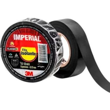 Imagem de Fita Isolante Imperial 18mm x 20m Preta Alta Isolação Elétrica HB00421