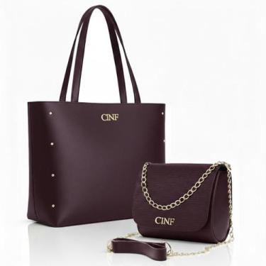 Imagem de Kit De Bolsa Feminina Sacola Grande + Tira Colo Pequena - CF Ecommerce