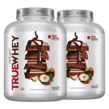 Imagem de Kit 2 Whey Protein Isolado Chocolate Avela 1.8Kg True Source
