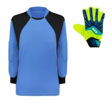 Imagem de Camisa Goleiro trb Infantil Luva DRB Azul Verde Infantil, Az, 8