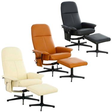 Imagem de Poltrona Reclinável Massageadora Aquecimento Apoio Pés Cadeira Papai Relaxante Importway Iwm02