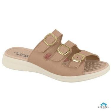 Imagem de Chinelo Feminino Modare Anatômico Três Tiras Fivelas Ortopedico UltraConforto-Feminino