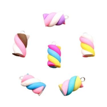 Imagem de Pingentes De Algodão Doce Coloridos Em 6 Cores, 10 Peças, 10x20mm, Kaw