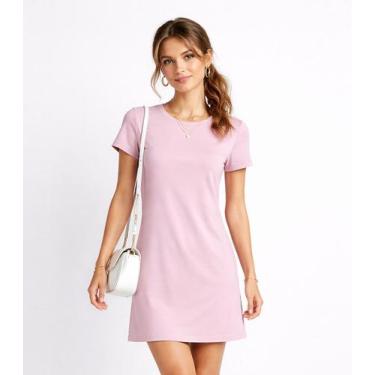 Imagem de Vestido Feminino Curto Com Manga Infinita Cor Rosa, P, Rosa