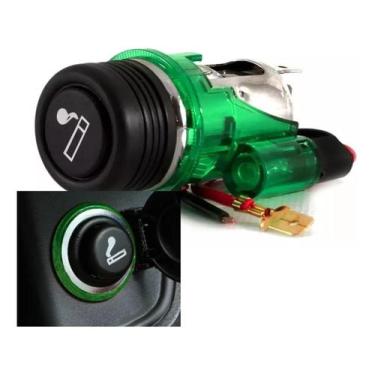 Imagem de Tomada 12v Led Verde Para Celular Gps Com Acendedor Cigarros - Geral