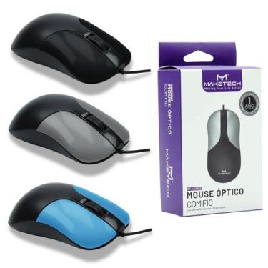 Imagem de Mouse Óptico Com Fio Cabo Longo Leve E Durável Conexão USB Ergonômico 
