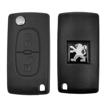 Imagem de Capa Chave Peugeot 2 botões com Suporte na Placa - rio