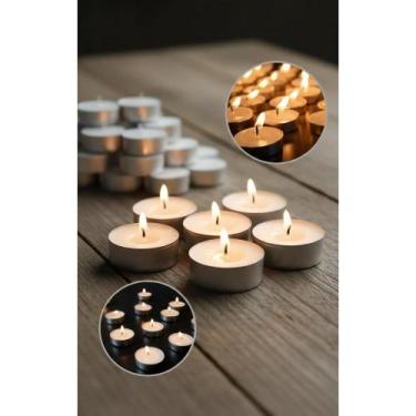 Imagem de 2x 50 Velas Rechaud Alumínio Branca: Ambiente Aconchegante - Congratul