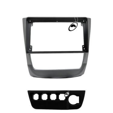 Imagem de Moldura De Painel 2 Din 9" Polegadas Vw Gol Saveiro Voyage G6 - Prata 