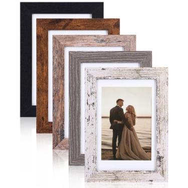 Imagem de Conjunto de 5 Porta-Retratos Fixwal 5x7 Multicolor com Vidro