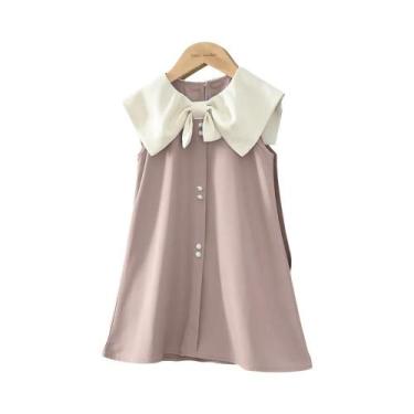 Imagem de Vestido Princesa Preto Sem Mangas Para Meninas Estilo Coreano Com Laço