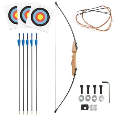 Imagem de Arco E Flecha Recurvo 40lbs Profissional Kit Tiro Esportivo Preto Destro