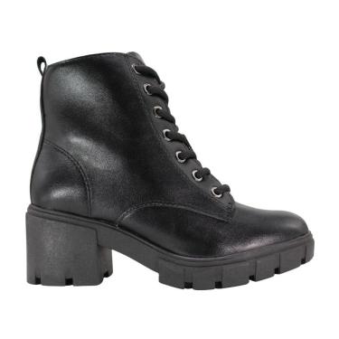 Imagem de Coturno Via Marte Feminino Salto Bloco Napa Montana Preto