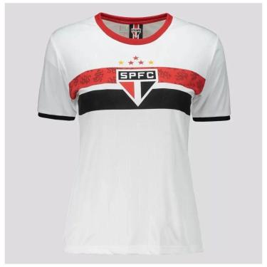 Imagem de CAMISETA SÃO PAULO SPF STENCIL FEMININA BRANCO BRAZILINE-Feminino