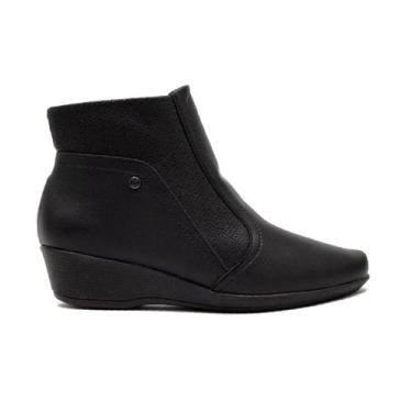 Imagem de Bota Feminina Piccadilly Ivone Cano Curto Anabela Básica 143217, 35, P