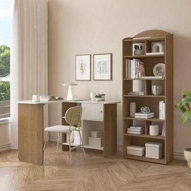 Imagem de Conjunto Home Office Escrivaninha Nomad e Estante Arco 10 Nichos - Art