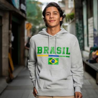 Imagem de Moletom Adulto 100% Algodao Brasil Copa Hexa Unissex Macio Confortavel