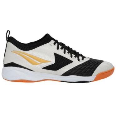 Imagem de Chuteira Penalty Futsal Max 1000 Locker Ecoknit 124223 Branco Dourado,