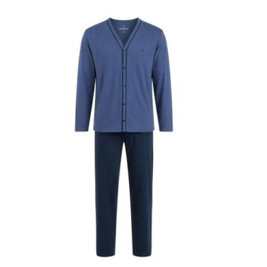 Imagem de Pijama Longo Pzama 6008.261 Masculino Abertura Frontal Com Botões Meia
