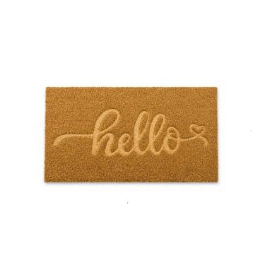 Imagem de Capacho Retangular Fibra De Coco Base PVC 60x33cm - Hello