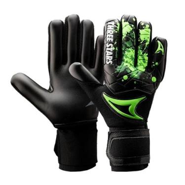 Imagem de Luva Goleiro Three Stars Kick Negativo Profissional, 9, Preto