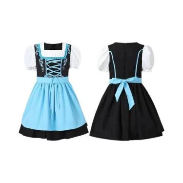 Imagem de Vestido Infantil Alemão Dirndl Para Meninas, Fantasia De Empregada Okt