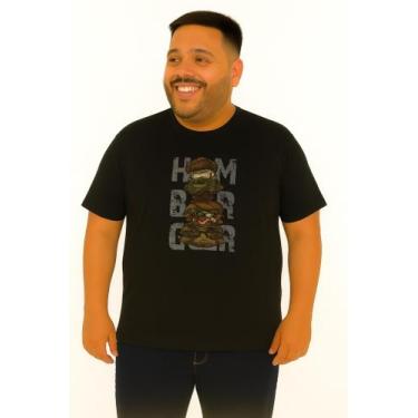 Imagem de Camiseta Plus Size Thoux 100% Algodão  Estampa Hambúrguer  Masculina, 