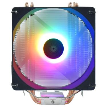 Imagem de Cooler para Processador MV-CPC3R RGB PWM Tower 120mm Preto com Dissipador de Alumínio e Heatpipes Macrovip