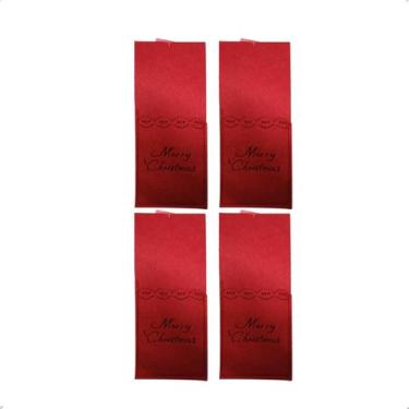 Imagem de 4 Porta Talheres Feltro Merry Christmas 23x10cm Tuut