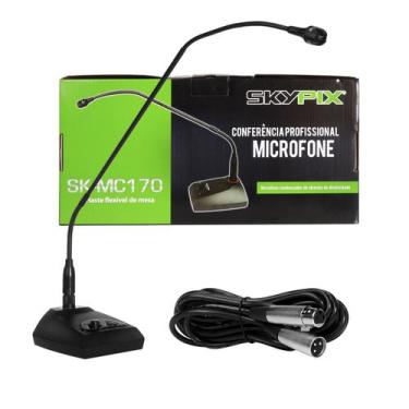 Imagem de Microfone Profissional Gooseneck Haste 68cm Cabo 6m SKMC170 Skypix Par