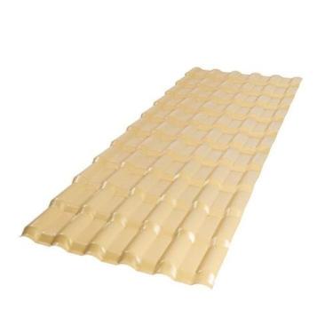 Imagem de Kit 10 Telhas Plan PVC 2,42x0,88 6 Ondas Afort Bege/Marfim