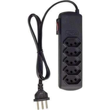 Imagem de Filtro de Linha 5 Tomadas Slim Bivolt 0,8m Preto Forceline