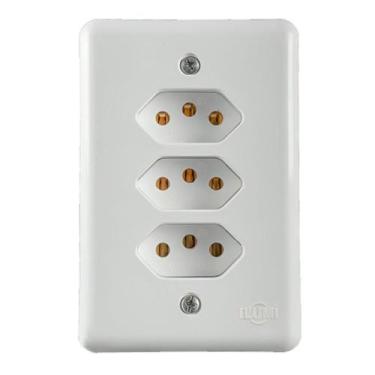 Imagem de Tomada Stylus Monobloco Tripla 10A 250V - Ilumi