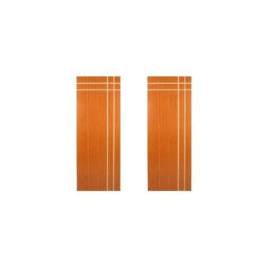 Imagem de Kit com 2 Folhas de Porta Madeira Decorada 210x80cm Espessura 3,5cm Ma