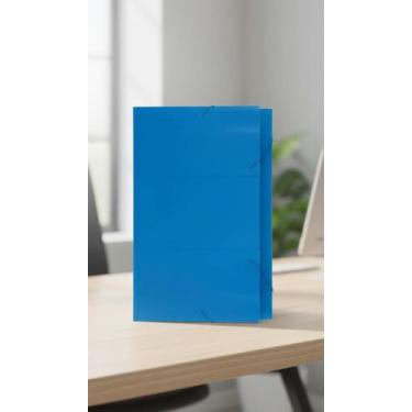 Imagem de Pasta Escolar Polionda Ofício 55mm Azul - 10 Unidades - Congratulation