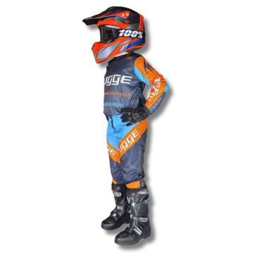 Imagem de Conjunto Motocross Infantil Prime Speed Rugge Trilha, AZUL/LARANJA, 10