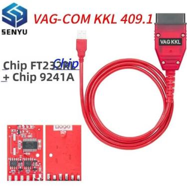 Imagem de Scanner OBD2 Para VW Audi Skoda Seat Real 9241A KKL 409.1 FTDI FT232RL