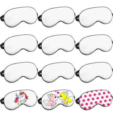 Imagem de Máscaras de Dormir para Olhos Syhood 10 Peças em Seda Bege e Branco