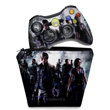 Imagem de Capa Case e Skin Adesivo Xbox 360 Controle - Resident Evil 6