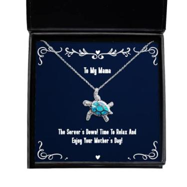 Imagem de Lindo colar de tartaruga Mama Opala, The Server's Down! Hora de relaxar e aproveitar a sua mãe! Presentes para mãe, presente da filha, para mamãe